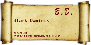 Blank Dominik névjegykártya